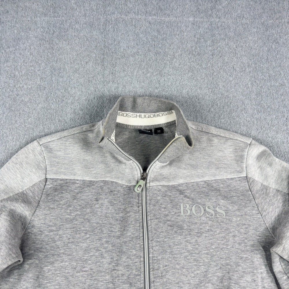 Hugo Boss Sweater Mens L Gray Full Zip Jacket